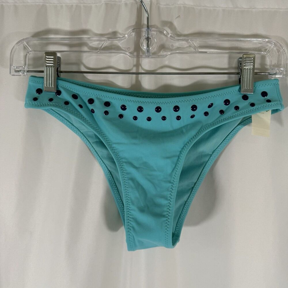 New Aerie Swim Bottom Women's XS Solid Blue Pull On Cheeky Stretchy